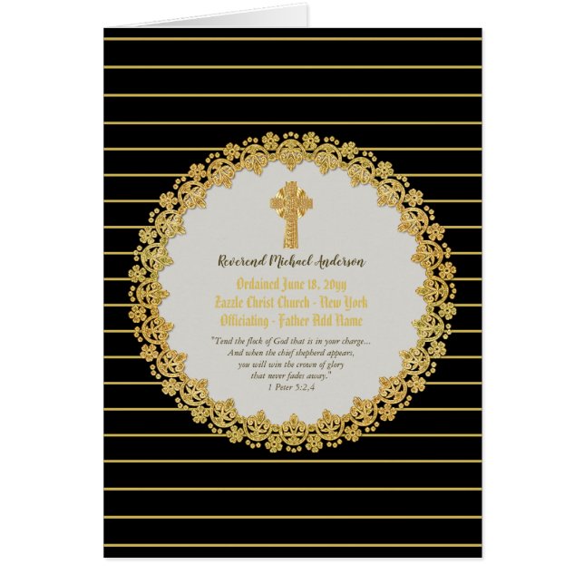 Personalised Newly ORDAINED Priest Pastor Deacon (Front)