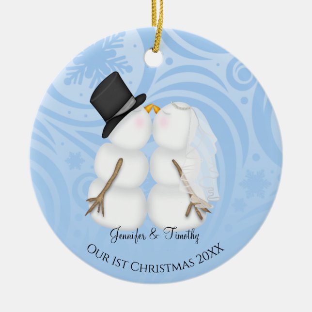 Personalised Newlywed Christmas Ornament (Front)