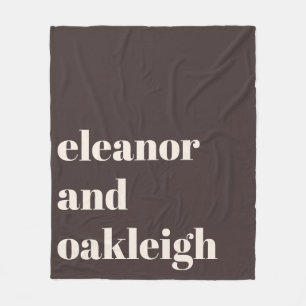 Personalised Newlywed Couple Name Warm Brown Fleece Blanket