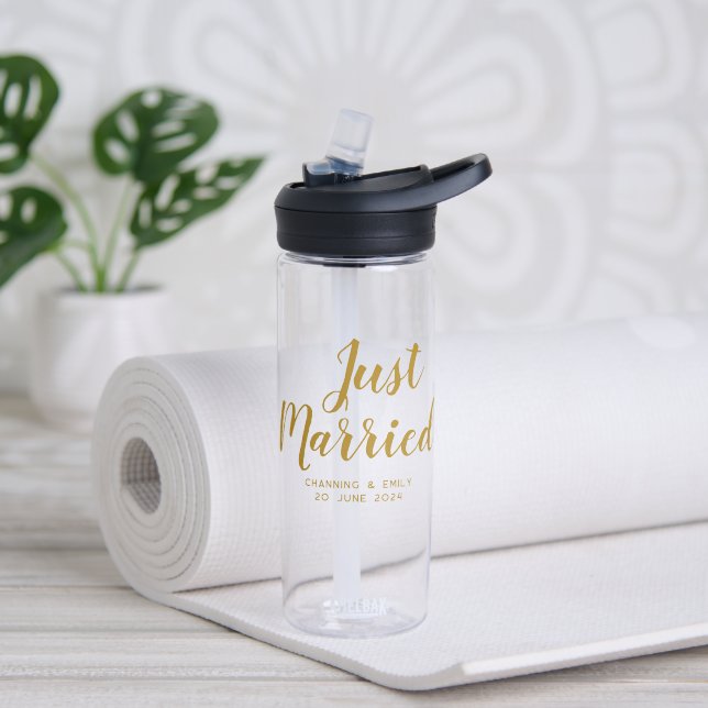 Personalised Newlywed Honeymoon Just Married Water Bottle (Yoga)