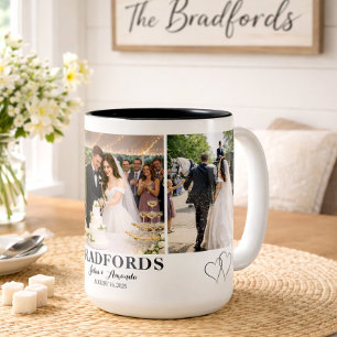 Personalised Newlywed Photo Collage Coffee Mug