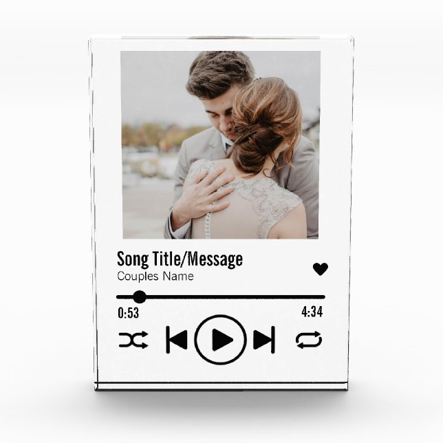 Personalised Newlywed Photo Song Playlist (Front)