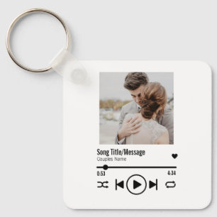 Personalised Newlywed Photo Song Playlist Key Ring