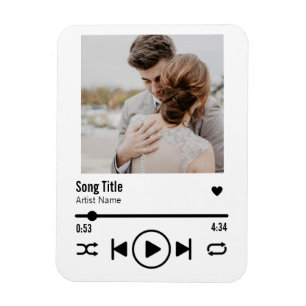 Personalised Newlywed Photo Song Playlist Magnet