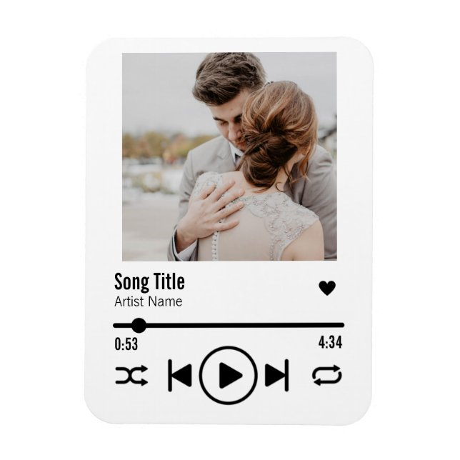 Personalised Newlywed Photo Song Playlist Magnet (Vertical)