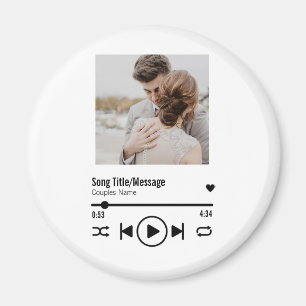 Personalised Newlywed Photo Song Playlist Magnet