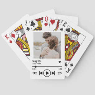 Personalised Newlywed Photo Song Playlist Playing Cards