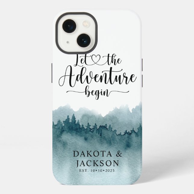 Personalised Newlyweds Forest Adventure  iPhone Case (Back)