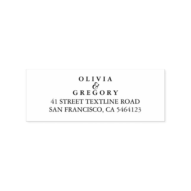 Personalised Newlyweds Names and Home Address Rubber Stamp (Imprint)