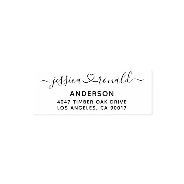 Personalised Newlyweds Pre Inked Address Stamp (Design)
