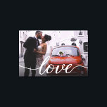 Personalised Newlyweds Wedding Photo Love script Canvas Print<br><div class="desc">Customise this stretched canvas with your favourite wedding photo. Personalise with your names and special date. An elegant,  script and trendy font used for the word "Love". A perfect gift for newlyweds. Horizontal format.</div>