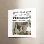 Personalised Newspaper  | Best Grandparents Gift Magnet<br><div class="desc">Make their coffee break extra special with this personalised "Grandhood Times" espresso cup! Featuring a custom photo and funny faux newspaper headline naming them the “Best Grandparents, ” this charming little mug is full of heart. Perfect for espresso-loving grandparents, this makes a sweet and thoughtful gift for birthdays, holidays, or...</div>
