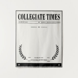 Personalised Newspaper Graduation 2026 Tapestry