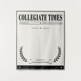 Personalised Newspaper Graduation 2026 Tapestry