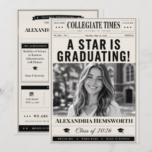 Personalised Newspaper Graduation Announcement