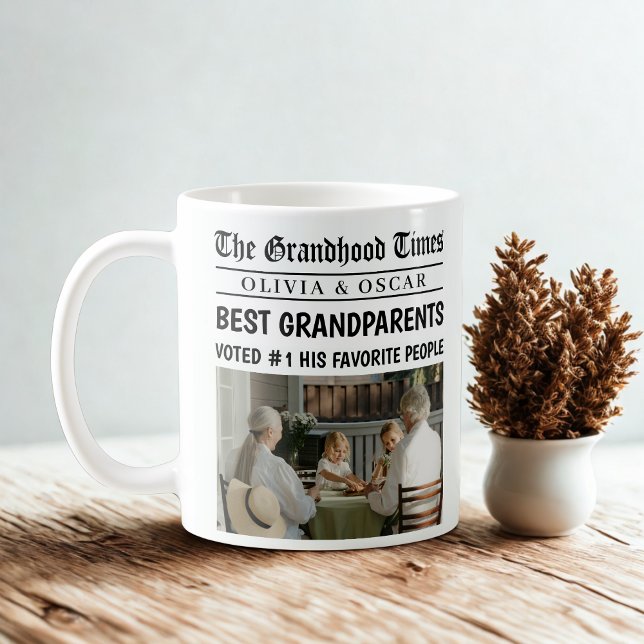 Personalised Newspaper Mug | Best Grandparents  (Creator Uploaded)