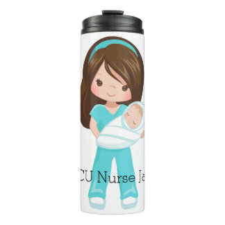 Personalised NICU Nurse Holding Baby Christmas Thermal Tumbler