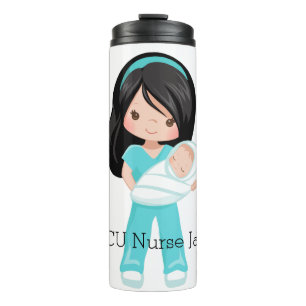 Personalised NICU Nurse Holding Baby Christmas Thermal Tumbler