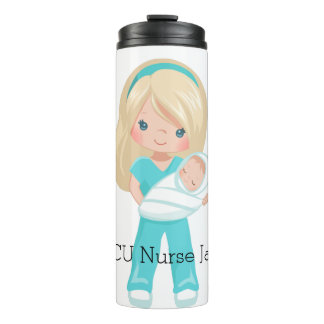 Personalised NICU Nurse Holding Baby Christmas Thermal Tumbler