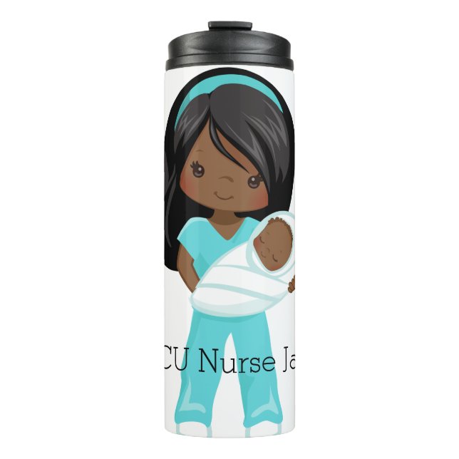 Personalised NICU Nurse Holding Baby Christmas Thermal Tumbler (Front)