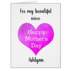 Personalised Niece Mother's Day Card