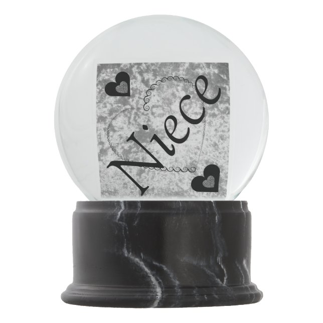 Personalised niece snow globe gift keepsake (Front)