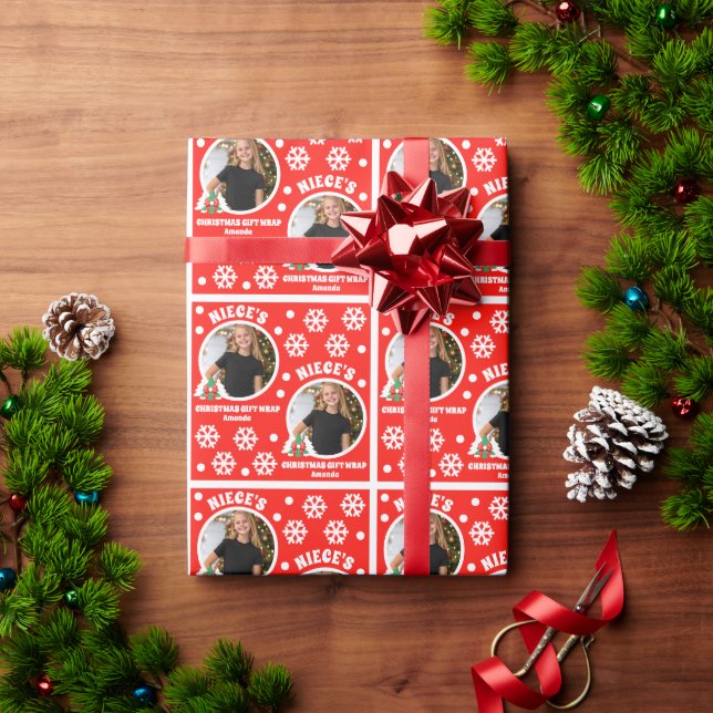 Personalised Niece's Photo Christmas Gift Wrap (Holiday Gift)