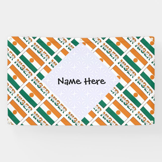 Personalised Niger Flag Tiled  Banner (Horizontal)