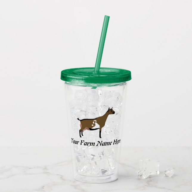 Personalised Nigerian Dwarf Dairy Goat Acrylic Tumbler (Back Ice)