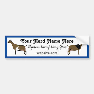 Personalised Nigerian Dwarf Dairy Goat Bumper Stic Sticker