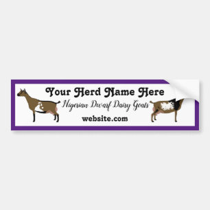 Personalised Nigerian Dwarf Dairy Goat Bumper Sticker