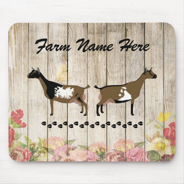 Personalised Nigerian Dwarf Dairy Goat Farm Mouse Mat (Front)