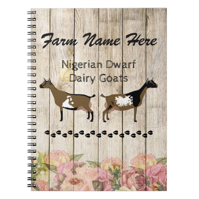 Personalised Nigerian Dwarf Dairy Goat Farm Notebook (Front)