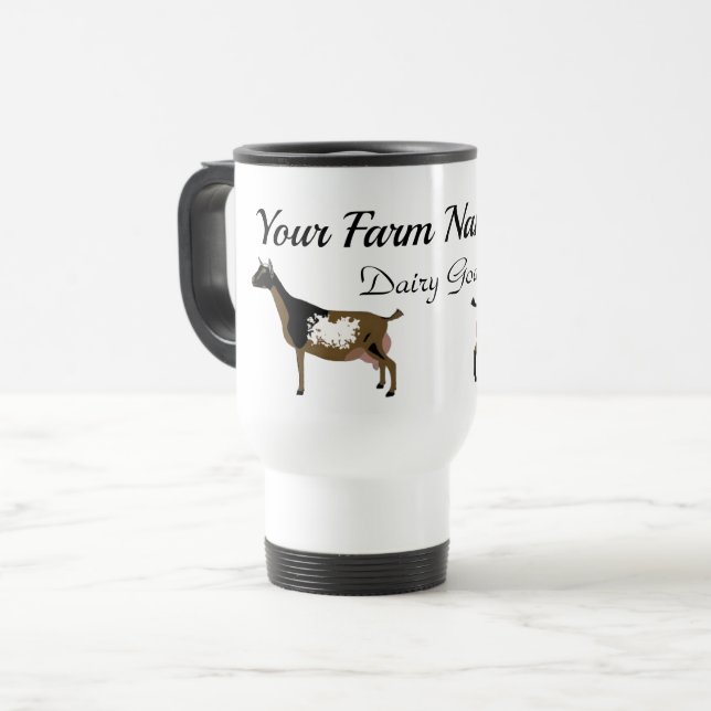 Personalised Nigerian Dwarf Dairy Goat Farm Travel Mug (Front Left)