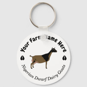 Personalised Nigerian Dwarf Dairy Goat Key Ring