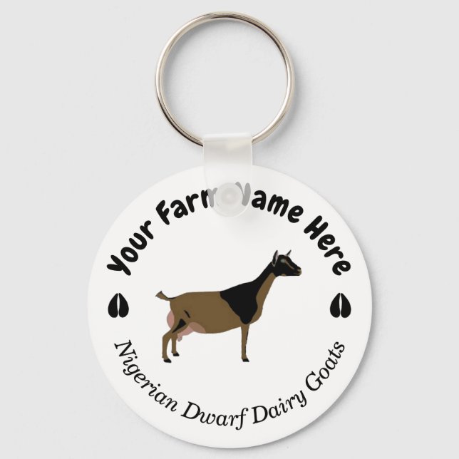 Personalised Nigerian Dwarf Dairy Goat Key Ring (Front)