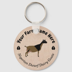 Personalised Nigerian Dwarf Dairy Goat Key Ring
