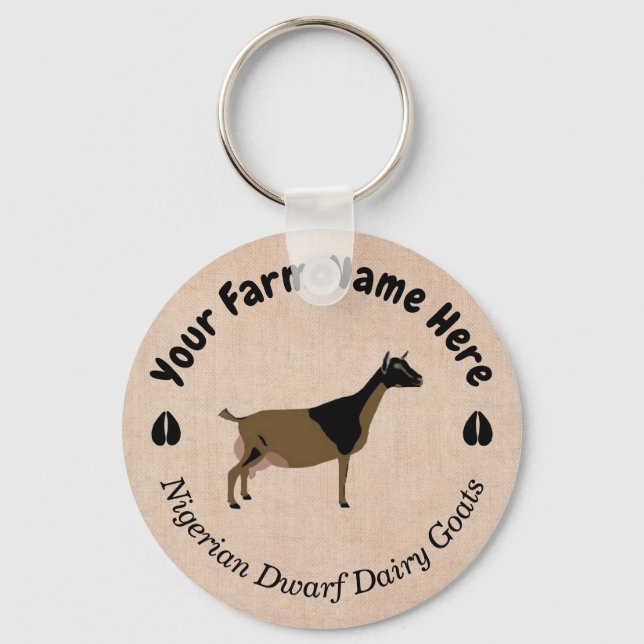 Personalised Nigerian Dwarf Dairy Goat Key Ring (Front)