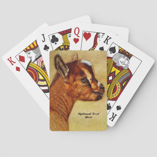 Personalised Nigerian Dwarf Dairy Goat Kid Playing Cards (Back)