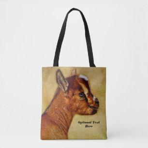 Personalised Nigerian Dwarf Dairy Goat Kid Tote Bag