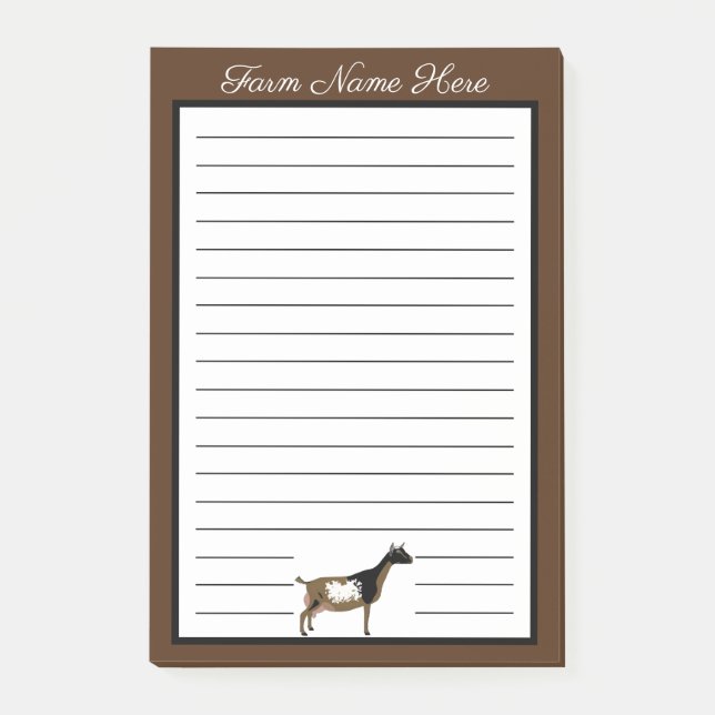 Personalised Nigerian Dwarf Dairy Goat Post-it Notes (Front)
