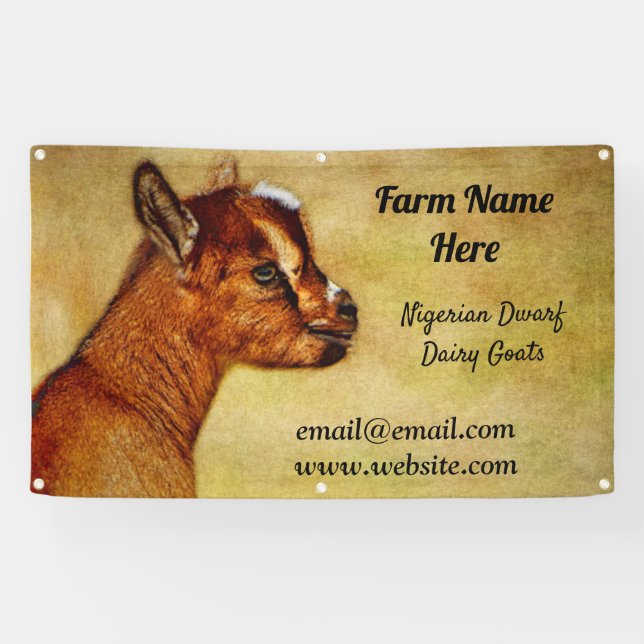Personalised Nigerian Dwarf Dairy Goat Show Banner (Horizontal)
