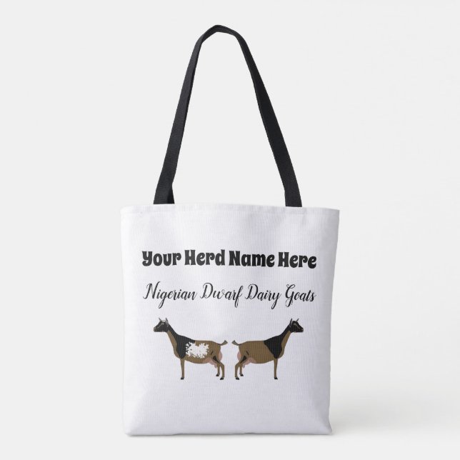 Personalised Nigerian Dwarf Dairy Goat Tote Bag (Back)
