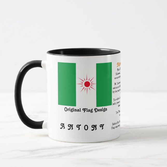 Personalised Nigerian Flag -  Facts Mug (Left)