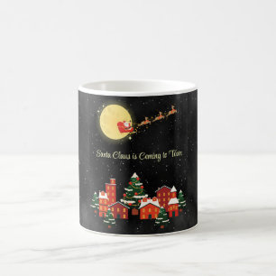 Personalised Night Sky Santa In His Sleigh Mug