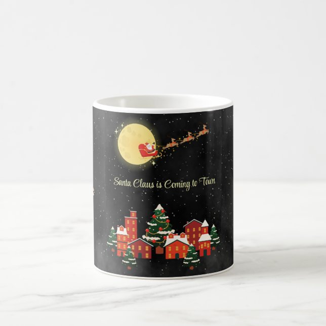 Personalised Night Sky Santa In His Sleigh Mug (Center)