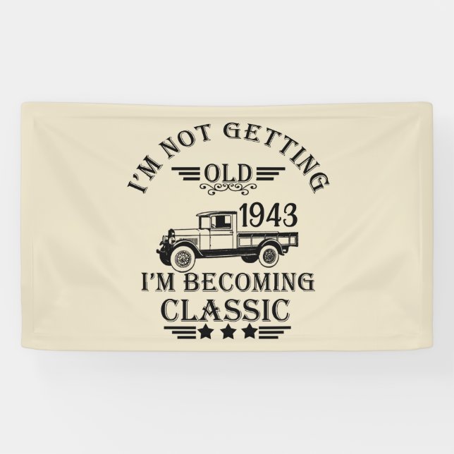 Personalised ninety vintage 90th birthday party banner (Horizontal)