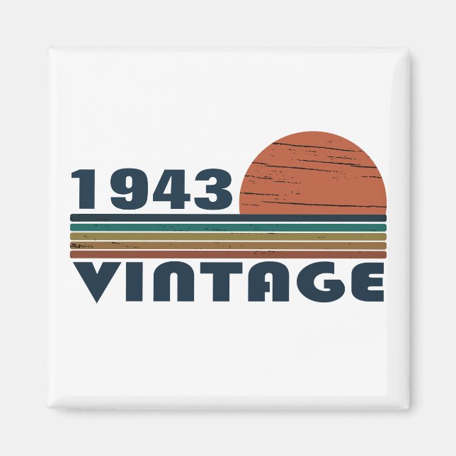 Personalised ninety vintage 90th birthday party magnet (Front)