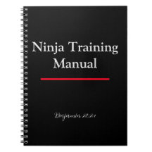 Personalised Ninja Training Manual Notebook Black 