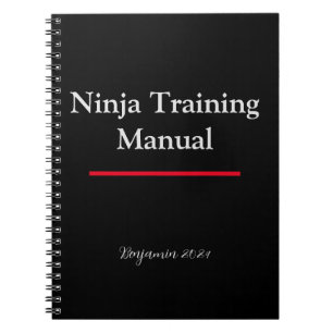 Personalised Ninja Training Manual Notebook Black 